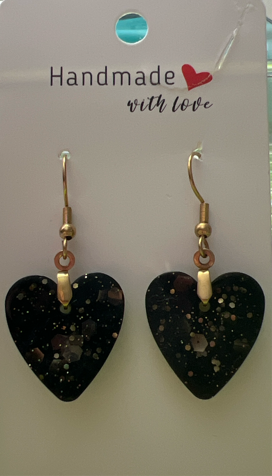 Black and gold hearts