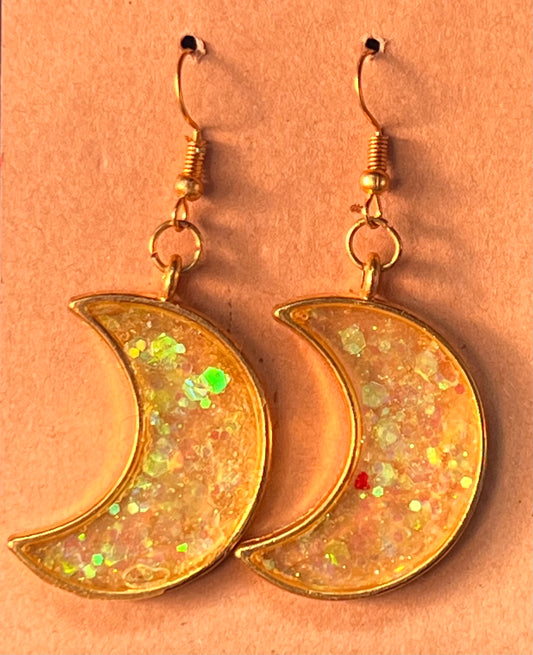 Yellow glitter moons